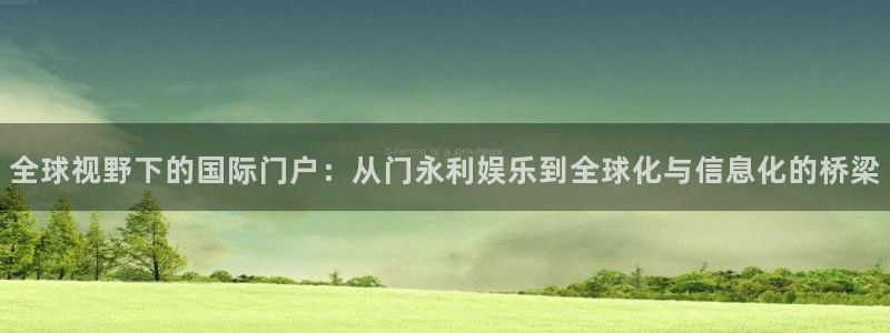 壹号平台app下载安装：全球视野下的国际门户：从门永利娱乐到全球化与信息化的桥梁